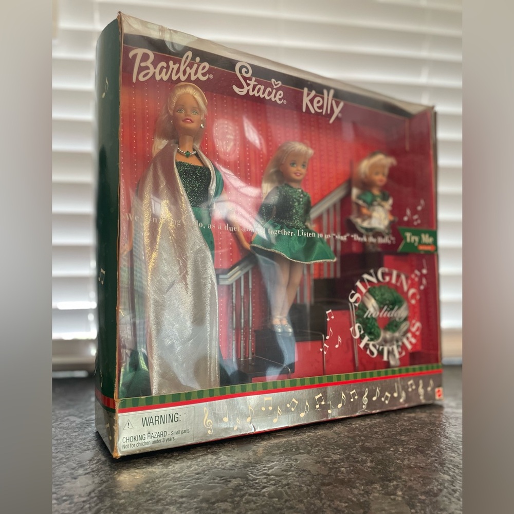 Barbie 2000 Holiday Singing Sisters NEW IN BOX Mattel Barbie Stacie Kelly